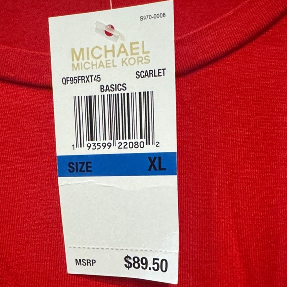 Michael Kors Vibrant Red Long Sleeve Top - Picture 3 of 3